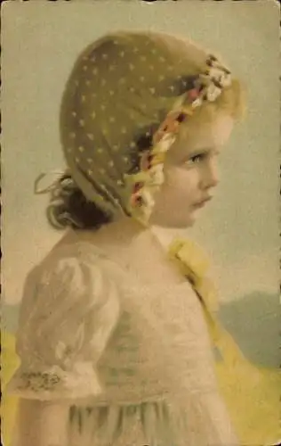 Künstler Ak Mädchen, Portrait, Seitenansicht