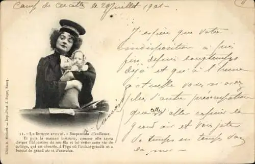 Ak Anwältin, Gerichtsverhandlung, Baby, Umarmung