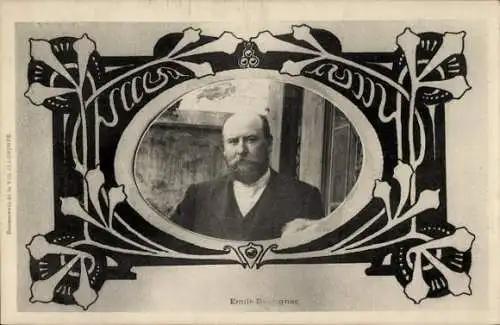 Passepartout Ak Porträt von Emile Durignac
