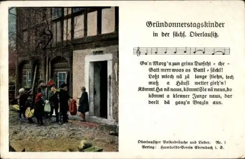 Lied Ak Gründonnerstagskinder in der sächsischen Oberlausitz