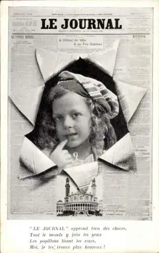 Zeitungs Ak Kind-Porträt, Zeitung Le Journal