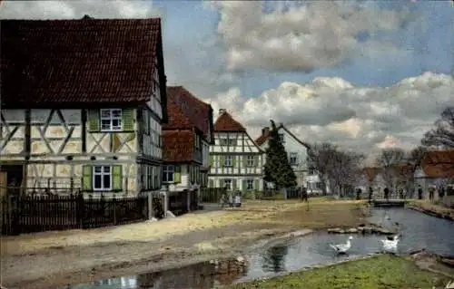 Ak Nenke & Ostermaier Serie 77 Nr. 1911, Frühling im Frankenlande, Dorfmotiv in Staffelstein