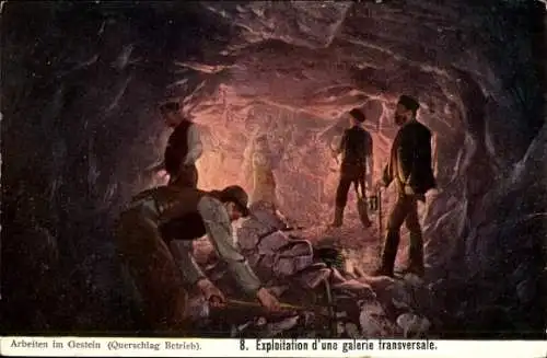 Ak Bergbau, Arbeiten im Gestein, Querschlag Betrieb