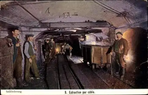 Ak Bergbau, Seilförderung, Bergleute