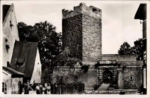 Ak Cheb Eger Reg. Karlsbad, Der schwarze Turm, Übergang