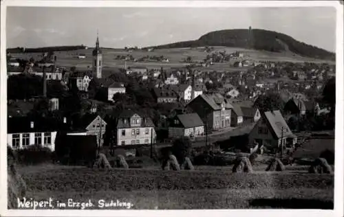 Ak Vejprty Weipert Region Aussig,  Erzgebirge, Stadtansicht, Kirche, Landschaft