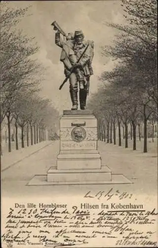 Ak København Kopenhagen Dänemark, Denkmal vom Hornblaeser