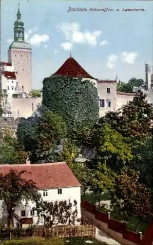 Ak Bautzen in der Oberlausitz, Schlaraffen- und Lauenturm