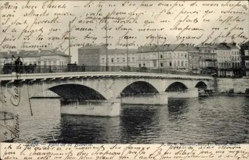 Ak Liège Lüttich Wallonien, Brücke, Gebäude am Wasser, handgeschriebener Text
