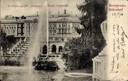 Ak Peterhof Russland, Kaiserpalast, Fontäne