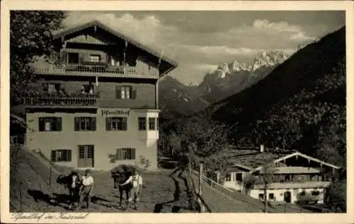 Ak Pfandlhof bei Kufstein in Tirol, Gasthaus, Kaisertal