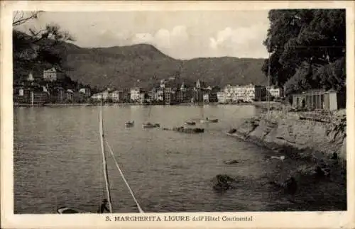 Ak Santa Margherita Liguria, Kontinental Hotel, Blick in die Bucht