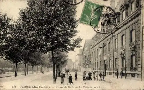 Ak La Plaine Saint Denis Seine Saint Denis, Avenue de Paris, Le Chateau, mehrere Personen, Bäume,