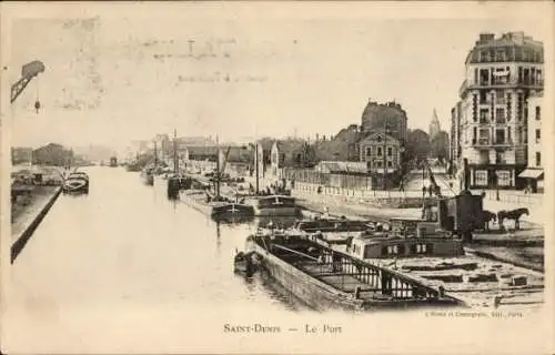 CPA Île Saint Denis Seine Saint Denis, Le Port