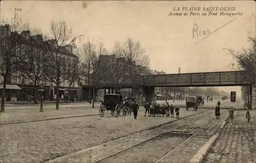 Ak La Plaine Saint Denis Seine Saint Denis, Avenue de Paris au Pont Hainguerlot