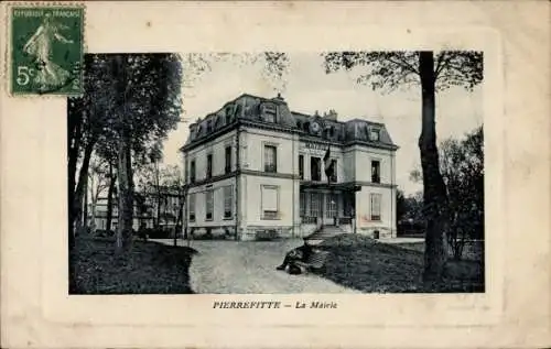 Ak Pierrefitte Seine Saint Denis,  mit Bild der Mairie, französische Republik, gestempelt