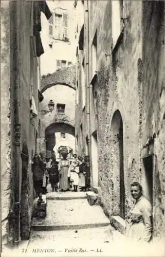 Ak Menton Alpes Maritimes, Vieille Rue