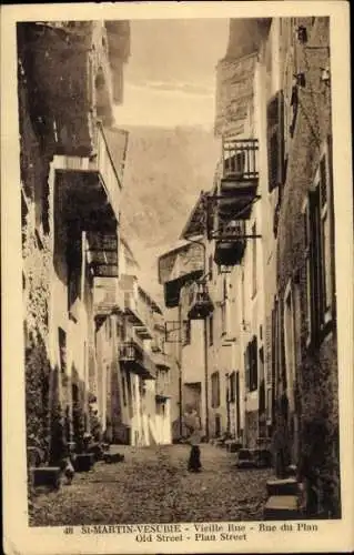 Ak Saint Martin Vésubie Alpes Maritimes, Rue du Plan