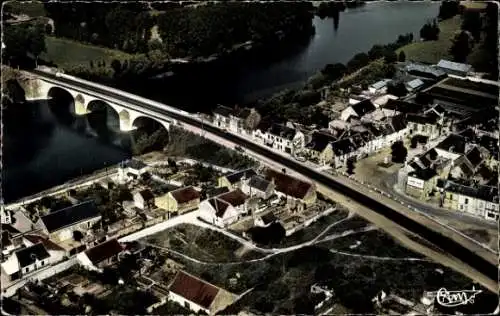 Ak Port-de-Piles Vienne, Fliegeraufnahme, Brücke über die Creuse