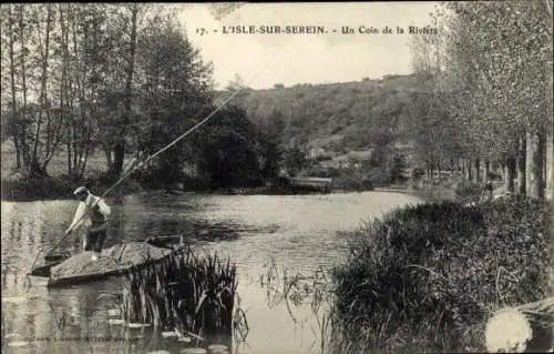 Ak L'Isle sur Serein Yonne, Coin de Riviere