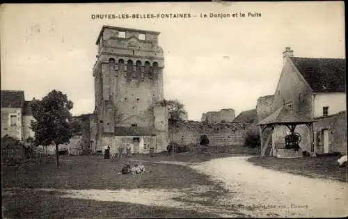 Ak Druyes les Belles Fontaines Yonne, Donjon, Puits