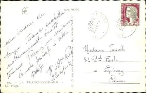 Ak La Tranche sur Mer Vendée, Strand, Rutsche