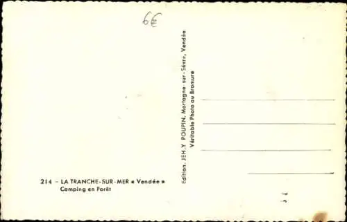 Ak La Tranche sur Mer Vendée, Camping en Foret
