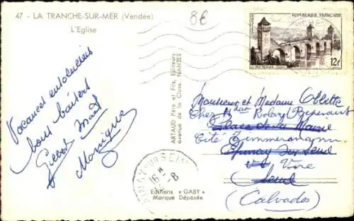 Ak La Tranche sur Mer Vendée, Kirche