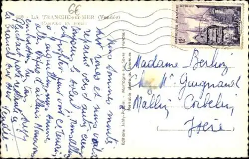 Ak La Tranche sur Mer Vendée, Camping en Foret