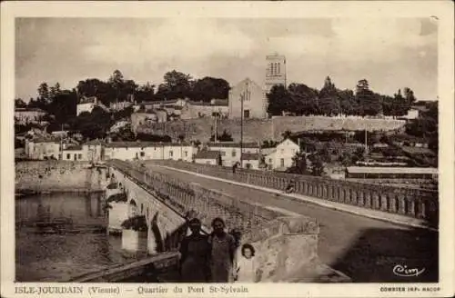 Ak L'Isle Jourdain Vienne, Quartier du Pont St Sylvain