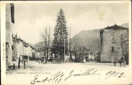 Ak Nantua Ain, Nantua Stadtansicht, Bäume, Gebäude, Straße