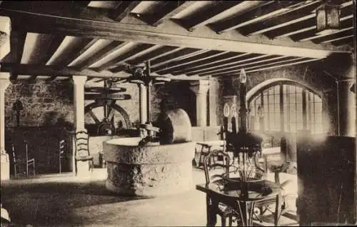 Ak Peyrieu Ain, Historischer Innenraum, Mühle, Stühle, Fenster, Beleuchtung