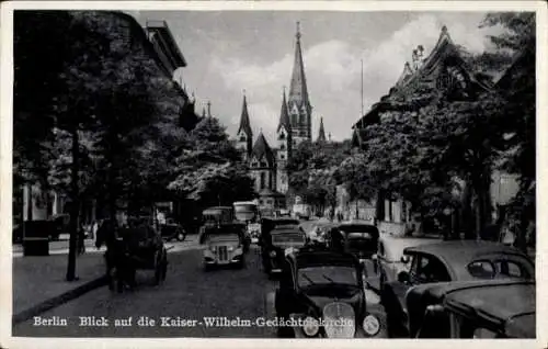 Ak Berlin Charlottenburg, Bahnhof Zoo, Kaiser-Wilhelm-Gedächtniskirche,  Autos, Stadtsicht, bauli