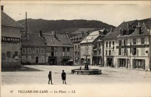 Ak Villard de Lans Isère, der Platz