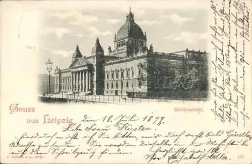 Ak Leipzig, Reichsgericht,  Architektur, Gruss aus Leipzig