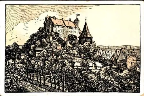 Künstler Ak Nürnberg in Mittelfranken, Burg