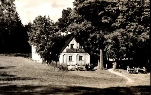 Ak Oberbrambach Bad Brambach im Vogtland, Gasthaus Schimmel, Restaurant, ländliche Umgebung, Gäst