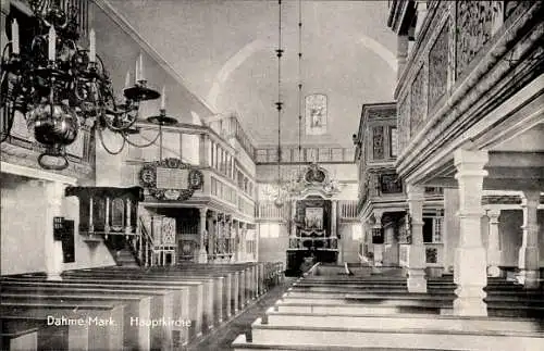 Ak Dahme in der Mark, Innenansicht der Hauptkirche