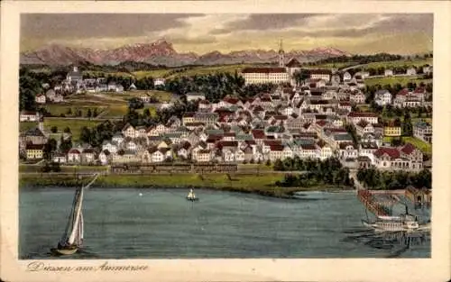 Ak Dießen am Ammersee Oberbayern, Gesamtansicht