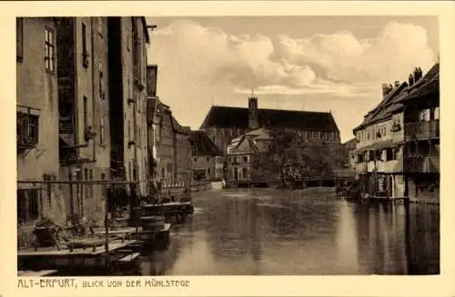 Ak Erfurt in Thüringen, ALT-ERFURT, Mühlstege, Stadtansicht, Wasserstraße,  Gebäude