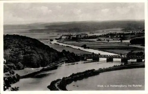 Ak Hohensyburg Syburg Dortmund, Blick ins Ruhrtal