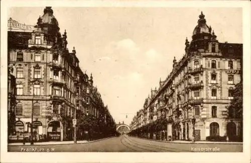 Ak Frankfurt am Main, Kaiserstraße,  Gebäude, Straßeneinsicht