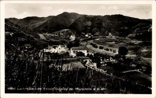 Ak Mayschoß an der Ahr, Lochmühle vom Felsen Guckley