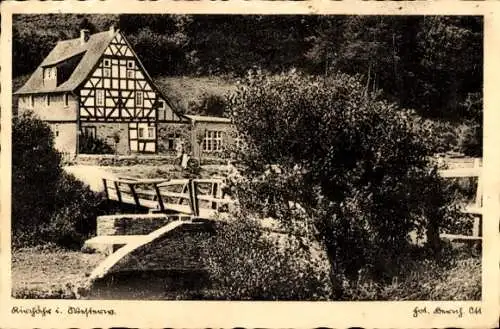 Ak Kirchähr Gackenbach im Westerwald, Teilansicht, Fachwerkhaus