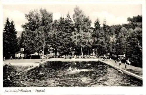 Ak Lautenthal Langelsheim im Oberharz, Freibad