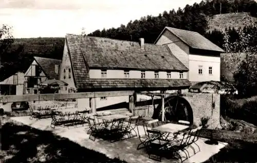 Ak Oberhöllgrund Strümpfelbrunn Waldbrunn im Odenwald, Schankbetrieb Zur Mühle