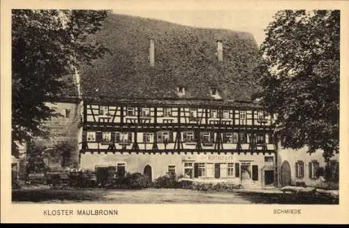 Ak Maulbronn im Schwarzwald, Kloister  Ratskeller, Schmiede