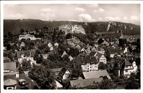 Ak Blaubeuren in Württemberg, Schöne Landschaft, Häuser, Berge, Wolken, OLYMPISCHES JAHR 1956