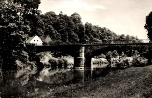 Ak Wolkenburg an der Mulde Limbach Oberfrohna Sachsen, Brücke