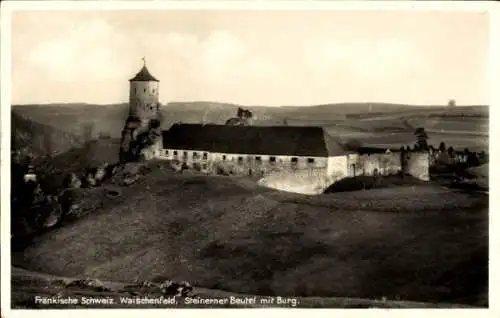 Ak Waischenfeld in der Fränkischen Schweiz Bayern, Burgruine, steinerne Beutel, fränkische Schwei